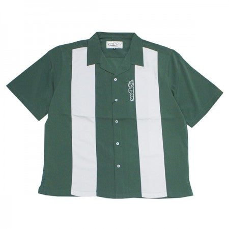 seedleSs　S/Sシャツ　"SD STRIPE 50'S ROCK OVER SIZE SHIRTS"　(Green)