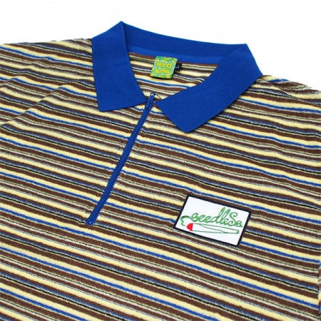 seedleSs　ポロシャツ　"SD BOARDER ZIP UP POLO SHIRT"　(Yellow Stripe)