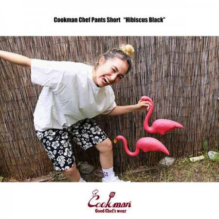 COOKMAN ショーツ "CHEF SHORT PANTS" (Hibiscus / Black)