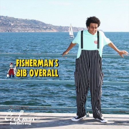 COOKMAN オーバーオール "FISHERMAN'S BIB OVERALL" (Stripe / Black)