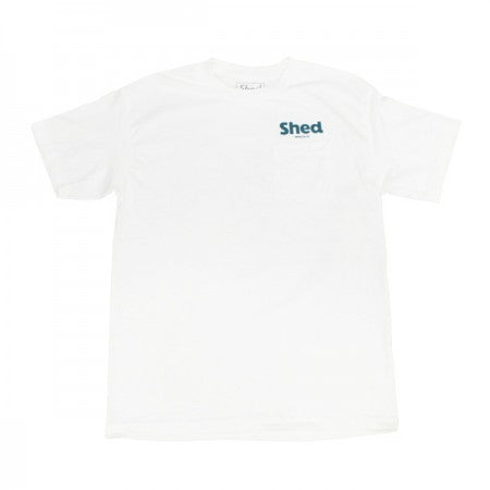 Shed Tシャツ "waffle" (White/Teal)