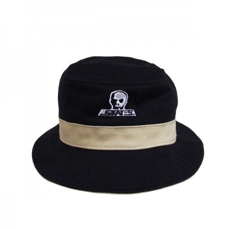 SKULL SKATES "ベージュストライプバケットハット" (Black)