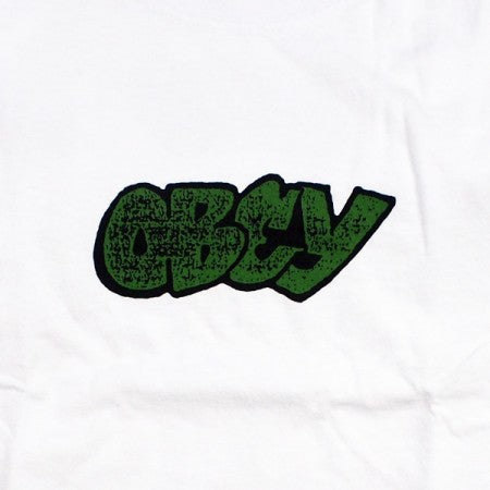 OBEY　L/STシャツ　"OBEY CITY WATCH DOG HEAVYWEIGHT LONG SLEEVE TEE"　(White)