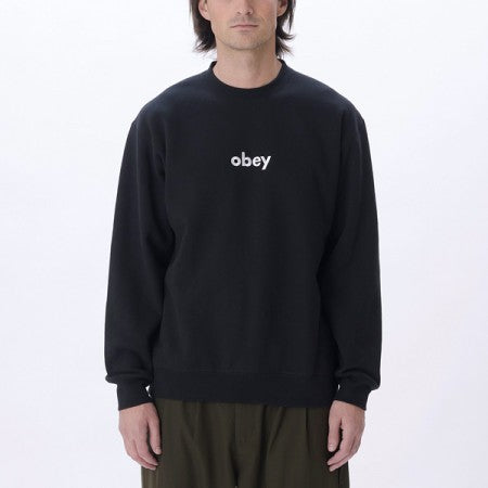 ★30%OFF★ OBEY クルースウェット "OBEY LOWERCASE CREW SWEAT" (Black)