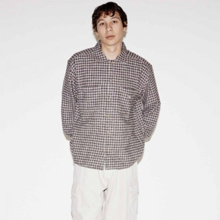 OBEY L/Sシャツ "BIGWIG MICRO PLAID WOVEN" (Unbleached Multi)