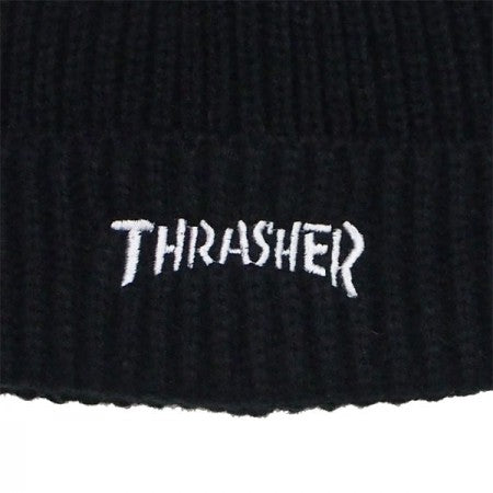 THRASHER "MAG LOGO リブ編みビーニー" (Black)