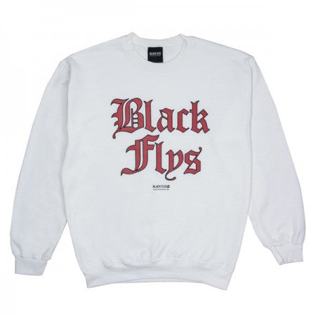 BLACK FLYS クルースウェット "STATE CREW SWEAT" (White)