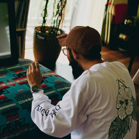 MINOS L/STシャツ "LS DIRTY ALOHA TEE" (White)