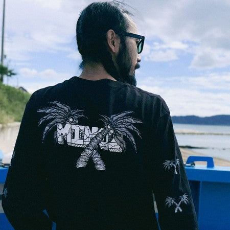 MINOS L/STシャツ "X PALM TREE LS TEE" (Black)