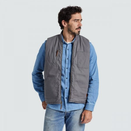 BRIXTON リバーシブルベスト "BUILDERS ABRAHAM REV VEST" ( Charcoal / Black)