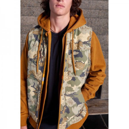 BRIXTON リバーシブルベスト "BUILDERS ABRAHAM REV VEST" (Leaf Camo / Golden Brown)