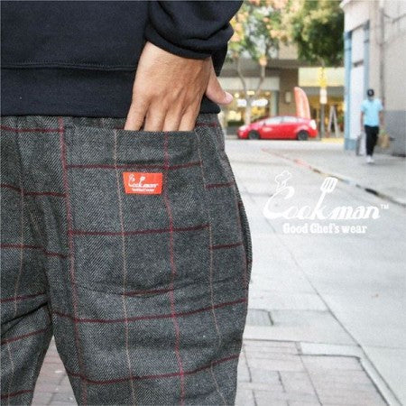 COOKMAN シェフパンツ "CHEF PANTS" (Wool Mix Check / Gray)