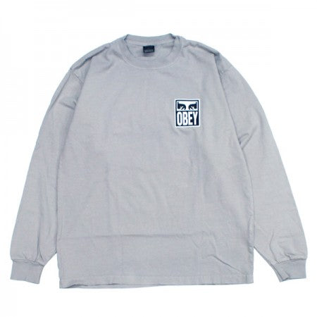 OBEY　L/STシャツ　"OBEY EYES ICON 2 HEAVYWEIGHT LONG SLEEVE TEE"　(Silver Gray)