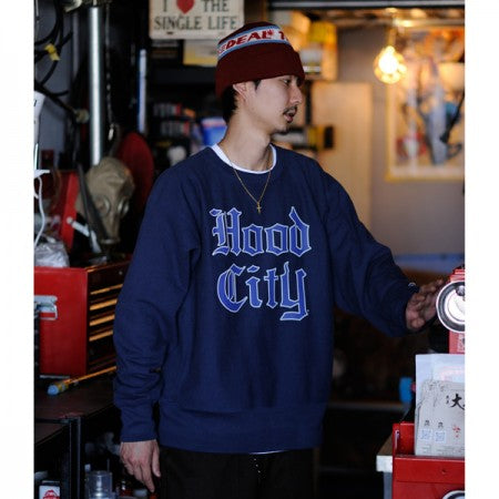 RADIALL クルースウェット "HOOD CITY CREW NECK SWEATSHIRT L/S" (Navy)