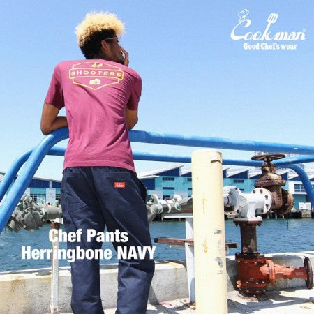COOKMAN シェフパンツ "CHEF PANTS" (Herringbone / Navy)