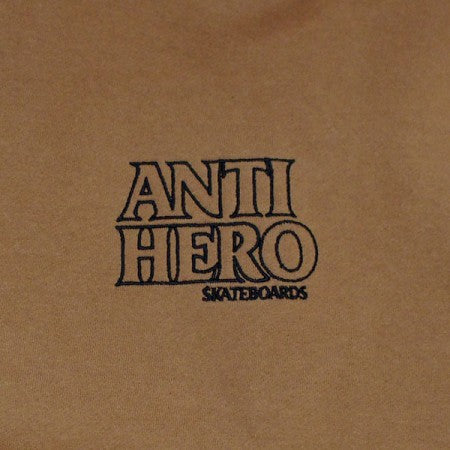 ANTI HERO パーカ "LIL BLACK HERO OUTLINE HOODIE" (Saddle / Black)