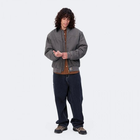 Carhartt WIP ジャケット OG SANTA FE JACKET バリスタ グレー 着用画像 正面 全身