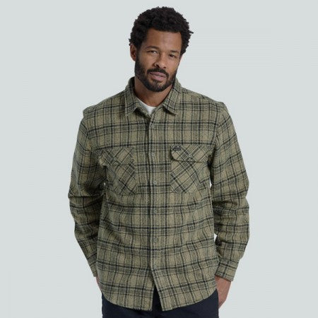 BRIXTON L/Sシャツ "BOWERY HEAVY WEIGHT L/S FLANNEL" (Military Olive / Black)