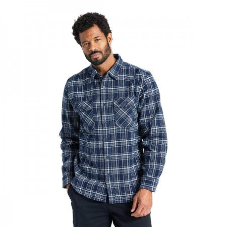 ★30%OFF★ BRIXTON L/Sシャツ "BOWERY HEAVY WEIGHT L/S FLANNEL" (Navy / Gray)