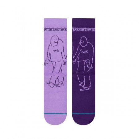 STANCE × KROOKED ソックス "LOVE HATE" (Purple)