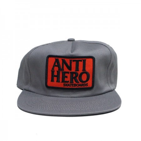 ANTI HERO　キャップ　"RESERVE PATCH SNAPBACK CAP"　(Charcoal / Red)
