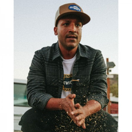 BRIXTON × CHEVROLET L/Sシャツ "BOWERY CHEVY L/S FLANNEL" (Bel Air Black)