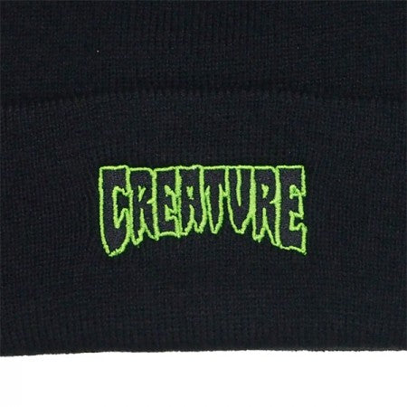 CREATURE ビーニー "LOGO OUTLINE BEANIE" (Black)