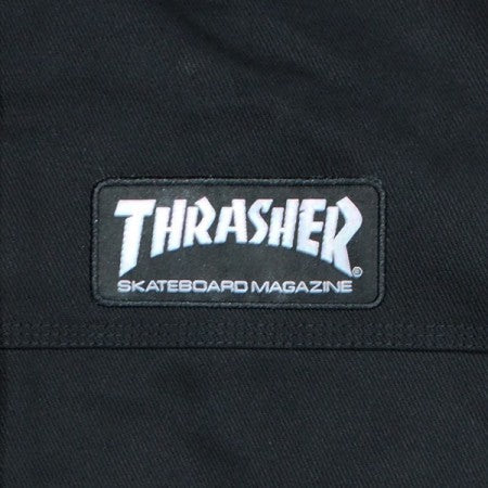 THRASHER　ジャケット　"SKATE MAG HOODED WORK WEAR JACKET"　(Black)