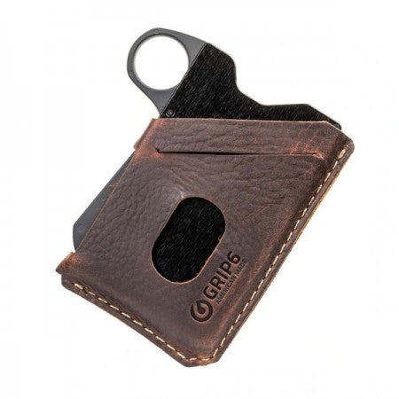 GRIP6　ウォレット　"WALLET + LEATHER AND LOOP"　(Ninja Black / Brown Leather)