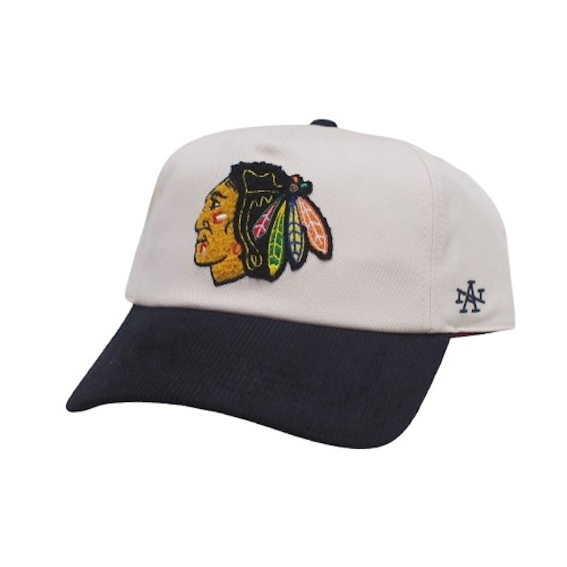 AMERICAN NEEDLE　キャップ　"BURNETT - CHICAGO BLACKHAWKS CAP"　(Indigo / Black)