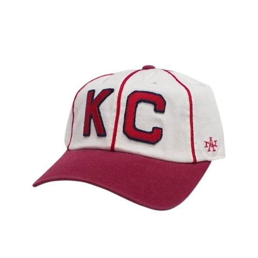 AMERICAN NEEDLE　キャップ　"ARCHIVE - KC MONARCHS CAP"　(Ivory / Dk Red)