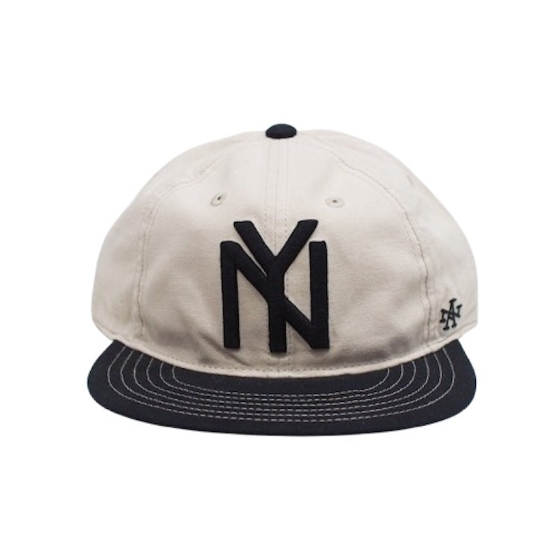 AMERICAN NEEDLE　キャップ　"LINE OUT - NEW YORK BLACK YANKEES CAP"　(Ivory / Black)