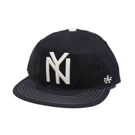 AMERICAN NEEDLE　キャップ　"LINE OUT - NEW YORK BLACK YANKEES CAP"　(Black / Ivory)