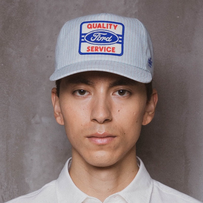 AMERICAN NEEDLE キャップ TULSA - FORD CAP ブルー/グレー 着用画像
