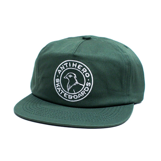 ANTI HERO　キャップ　"BASIC PIGEON ROUND SNAPBACK CAP"　(Forest Green / White)
