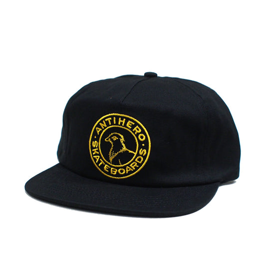 ANTI HERO　キャップ　"BASIC PIGEON ROUND SNAPBACK CAP"　(Black / Gold)