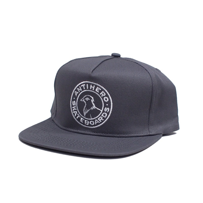 ANTI HERO　キャップ　"BASIC PIGEON ROUND SNAPBACK CAP"　(Charcoal / White)