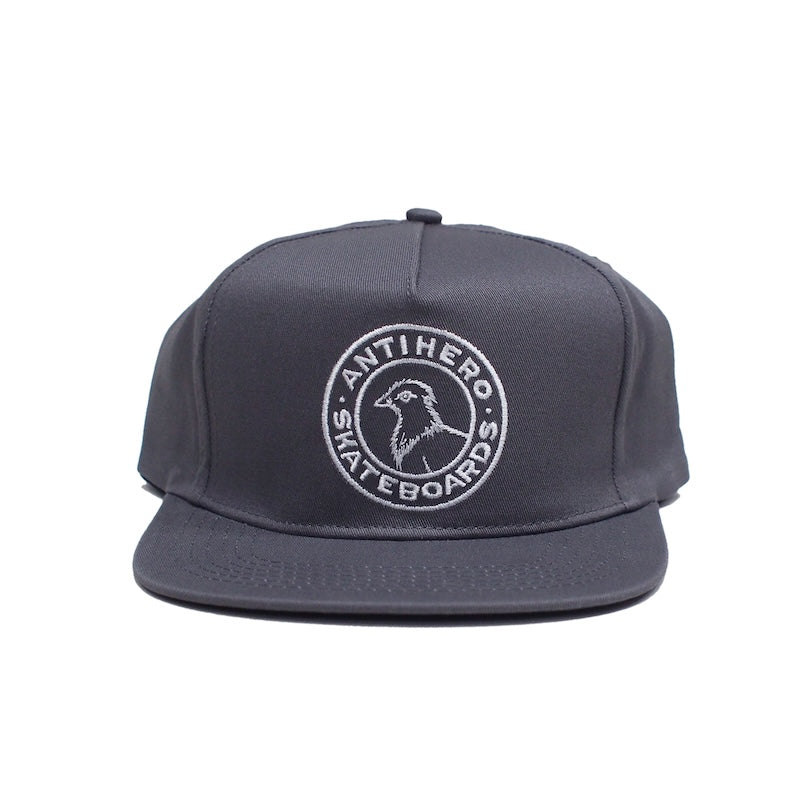 ANTI HERO　キャップ　"BASIC PIGEON ROUND SNAPBACK CAP"　(Charcoal / White)