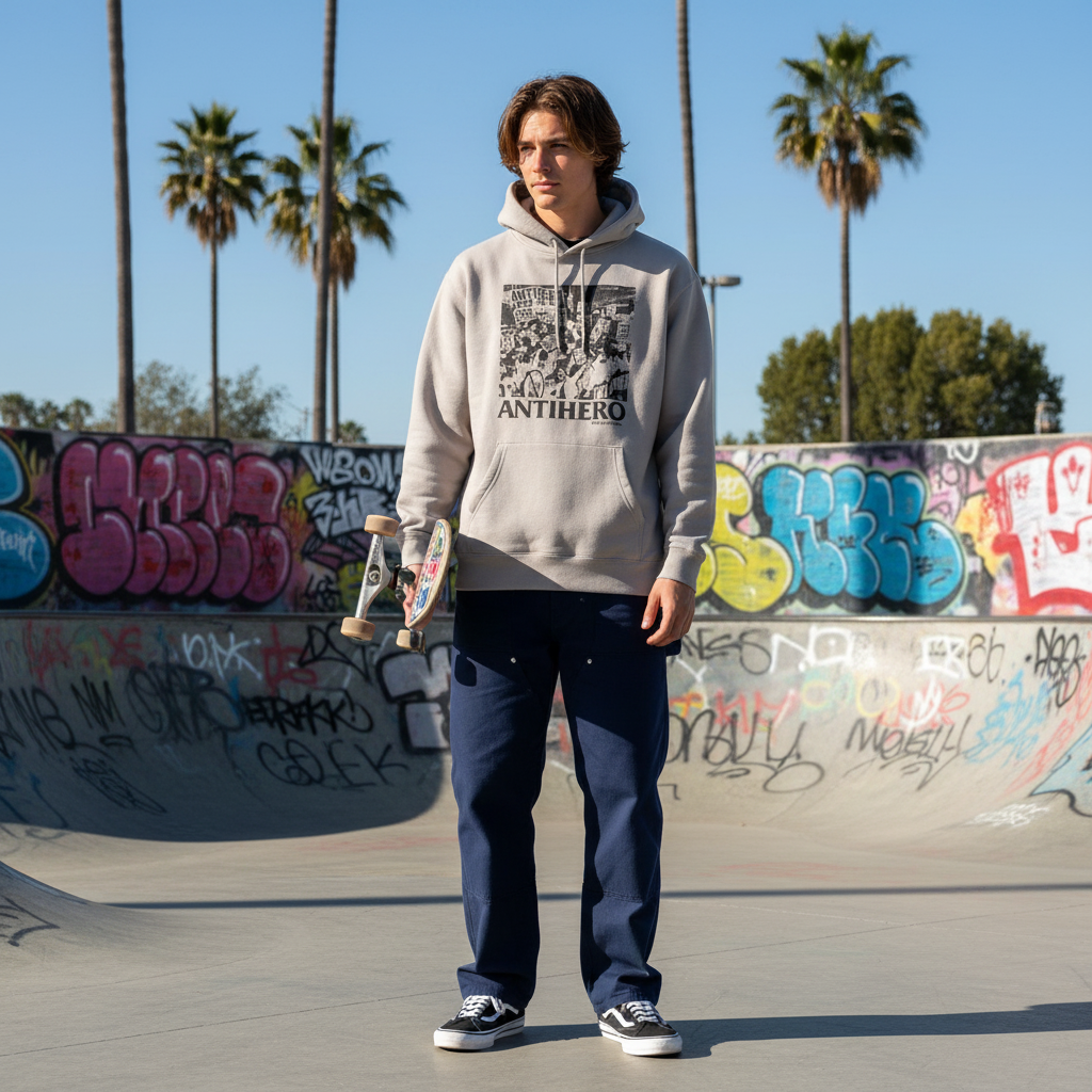 ANTIHERO　パーカー　"ANTIHERO SUCKS HOODIE"　(Cement / Black)