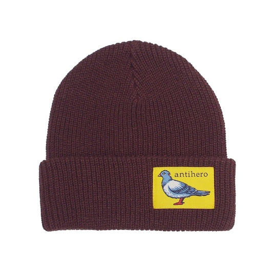 ANTI HERO　ビーニー　"LIL PIGEON LABEL CUFF BEANIE"　(Brown / Yellow)