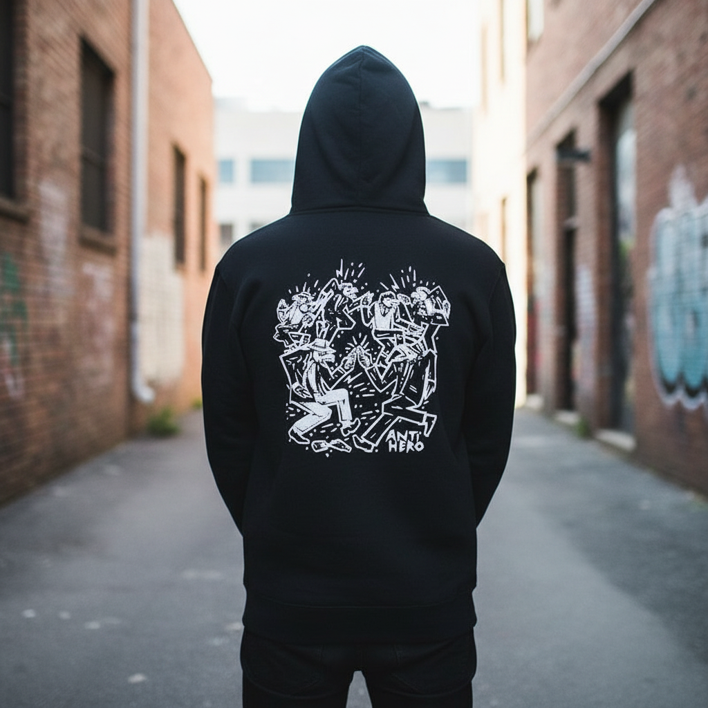 ANTI HERO　パーカー　"RUDER BWOYS HOODIE"　(Black)