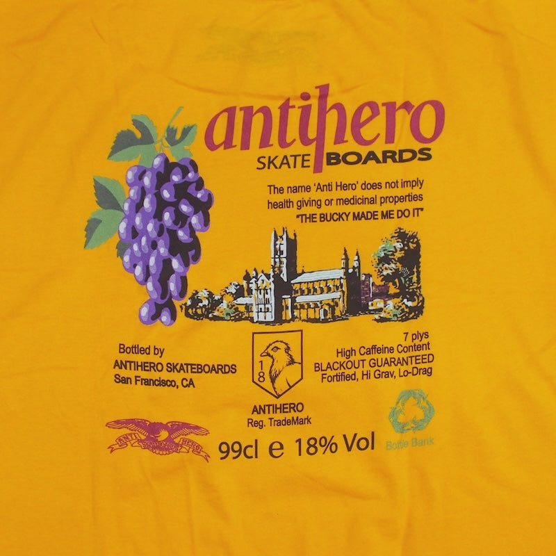 ANTI HERO Tシャツ THE BUCKY TEE ゴールド 商品画像 バックプリント