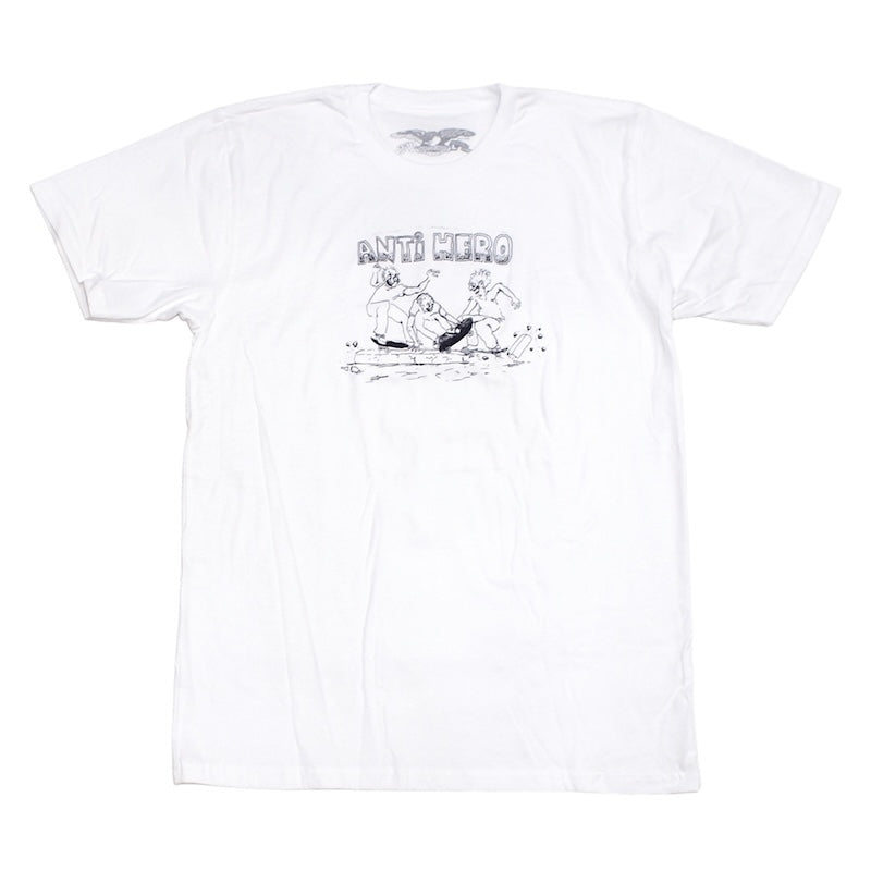 ANTI HERO Tシャツ CURB PIT TEE ホワイト 商品画像正面