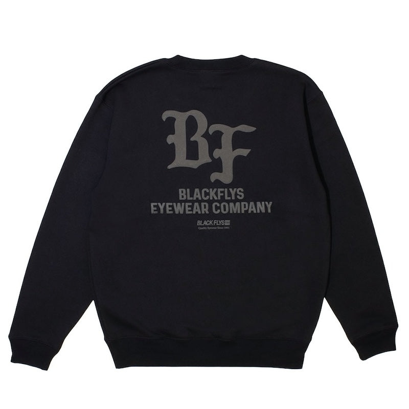 BLACK FLYS　クルースウェット　"SOLID BF CREW SWEAT"　(Black)