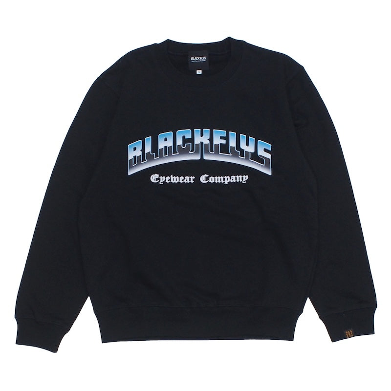 BLACK FLYS クルースウェット CHROME CREW SWEAT ブラック 商品画像 正面