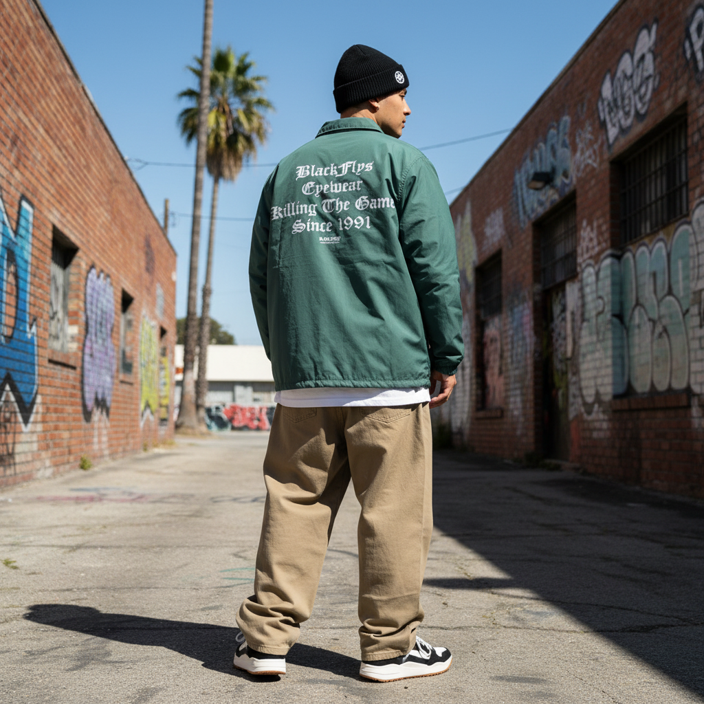 BLACK FLYS　コーチジャケット　"KILLING THE GAME OE COACH JACKET"　(Forest Green)