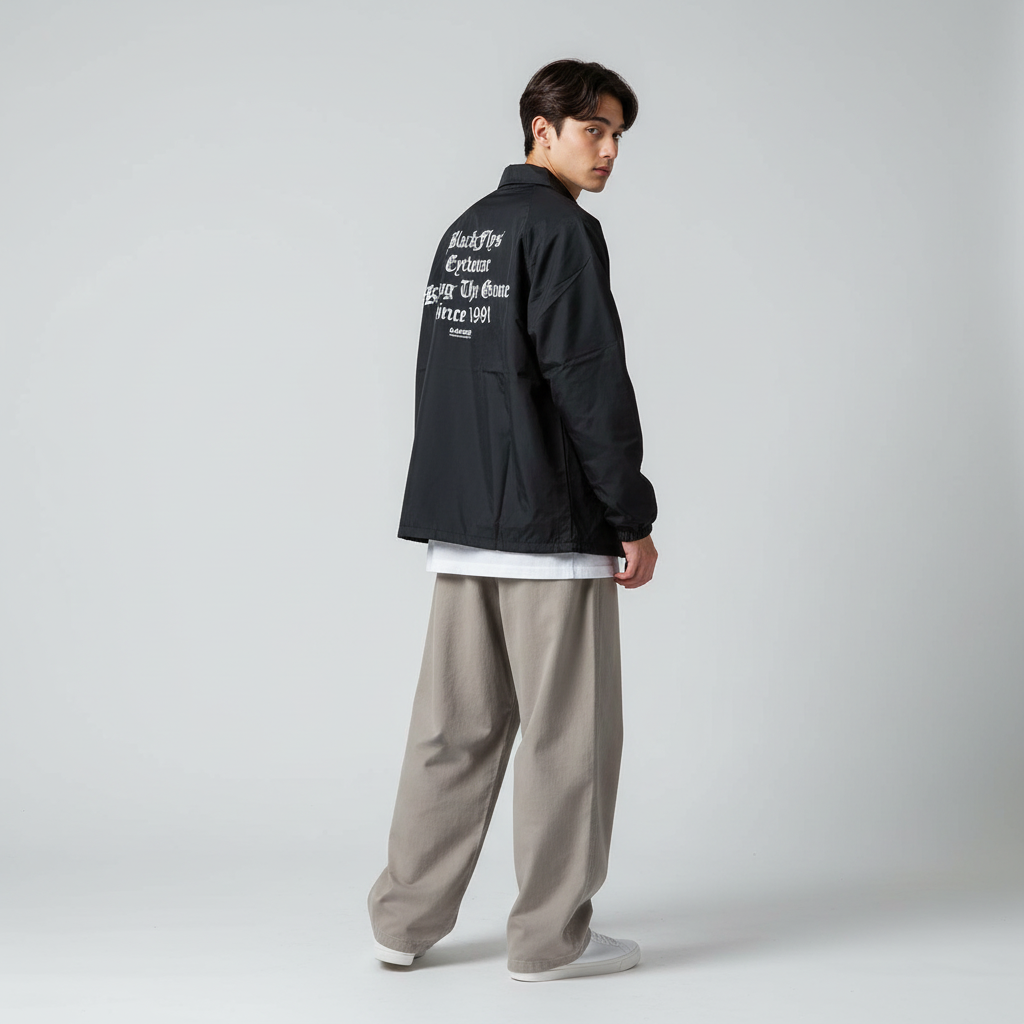 BLACK FLYS　コーチジャケット　"KILLING THE GAME OE COACH JACKET"　(Black)
