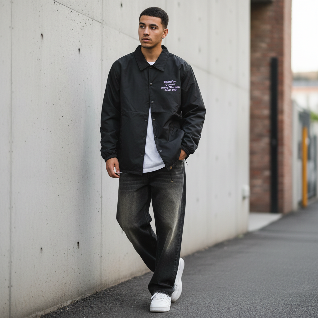 BLACK FLYS　コーチジャケット　"KILLING THE GAME OE COACH JACKET"　(Black)