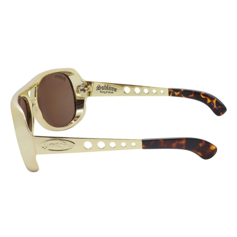 BLACK FLYS x SUBLIME サングラス "SUBLIME KING FLY" (Gold / Brown) サイドビュー