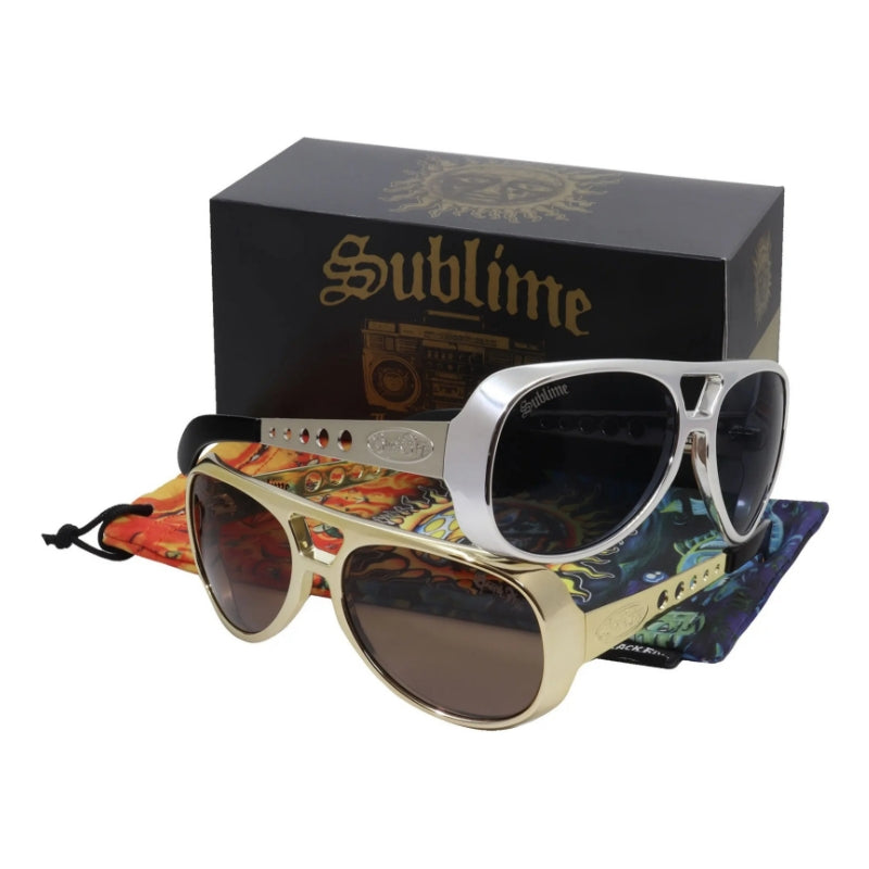 BLACK FLYS x SUBLIME サングラス "SUBLIME KING FLY" (Gold / Brown) 付属ケース